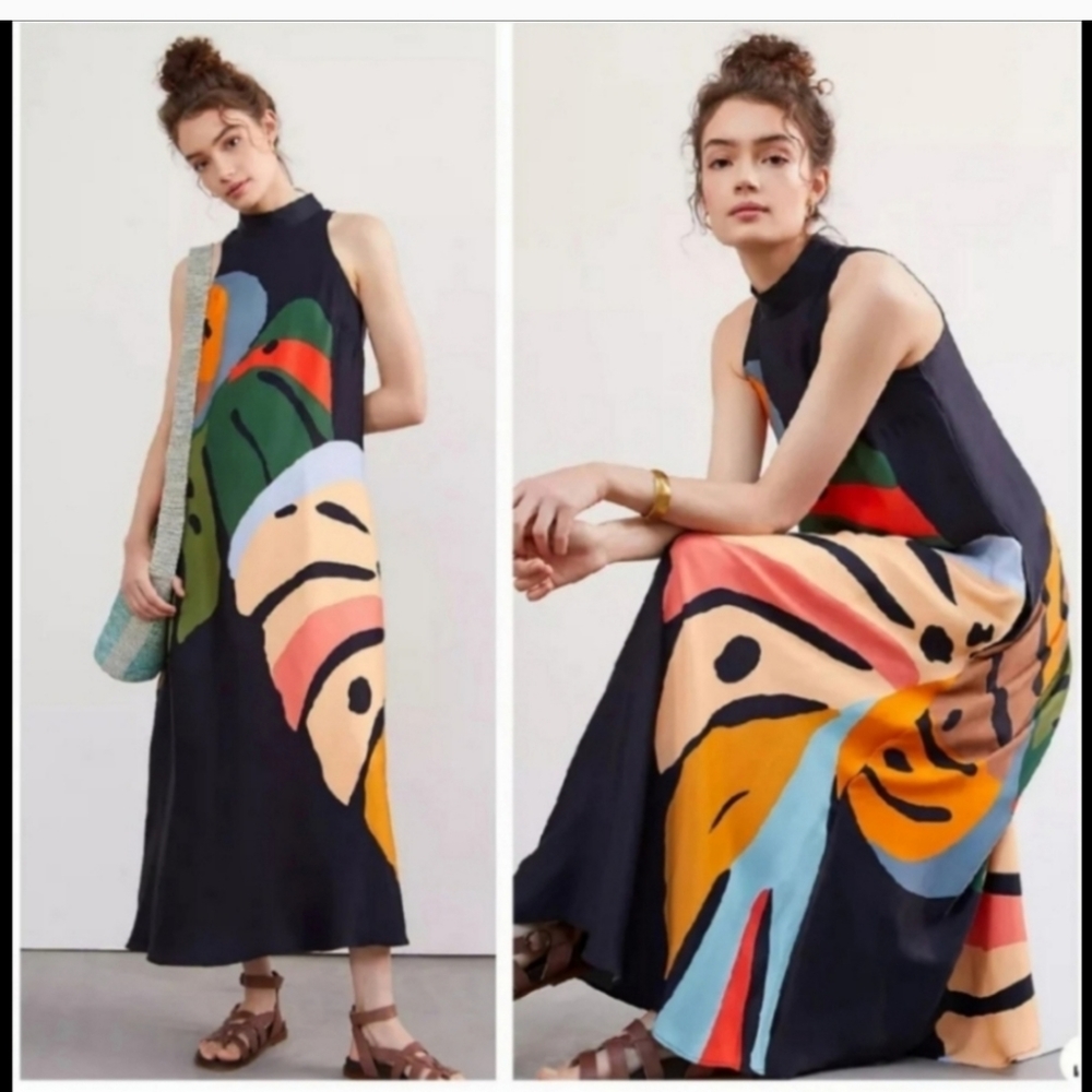 Farm Rio Halter Leaf Maxidress